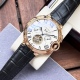 20240408 White Shell 540, Rose Gold Shell 560. [New Style Classic Hot Sale] Cartier Men's Watch Fully Automatic Mechanical Movement Mineral Reinforced Glass 316L Precision Steel Case with Genuine Leather Strap for Fashion, Leisure and Business Essential S