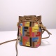 2024/03/07 p840 [FENDI Fendi] Hot selling Mon Tresor small bucket handbag with drawstring and Fendi metal logo decoration. Comes with two detachable shoulder straps, one long and one short, suitable for single shoulder or crossbody. FF jacquard fabric wov
