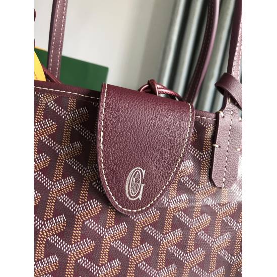 20240320 p560 [Goyard Goya] New single-sided medium size shopping bag, upgraded version with bag clip, GY020184, most suitable for this season, full of French elegance, customized Y graffiti material with leather, lightweight and wear-resistant material. 