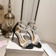On January 5, 2024, Jimmy Choo rhinestone sandals Love rhinestone luxury crystal, new crystal embellishments simple and versatile high heel sandals This handmade shoe is carefully designed; Become minimalist, with a streamlined design and a slender front 