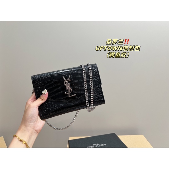 2023.10.18 P200 box matching ⚠ Size 19.12 Saint Laurent YSL Envelope Bag UPTOWN Chain Bag (Crocodile Pattern) Chain Bag really favors Saint Laurent, it is very feminine, durable and not outdated. The texture of caviar is not inferior to CHANEL at all! The