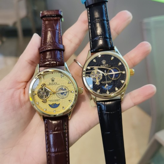 20240408 [Genuine leather strap with ten pairs of butterfly clasps] 230 Rolex ROLEX ✨ Nine flywheel fully automatic sun, moon, and stars machinery ⌚ 6 character daytime travel time (sun) [sun] nighttime travel time (moon) [moon] contains the highest quali