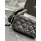 20231128 batch: 630 black silver buckle lambskin_ The latest BECKY diamond stitched double zipper handbag from the counter is made of delicate original lambskin, paired with diamond stitched patterns and a minimalist iconic logo, making it grand, classic,