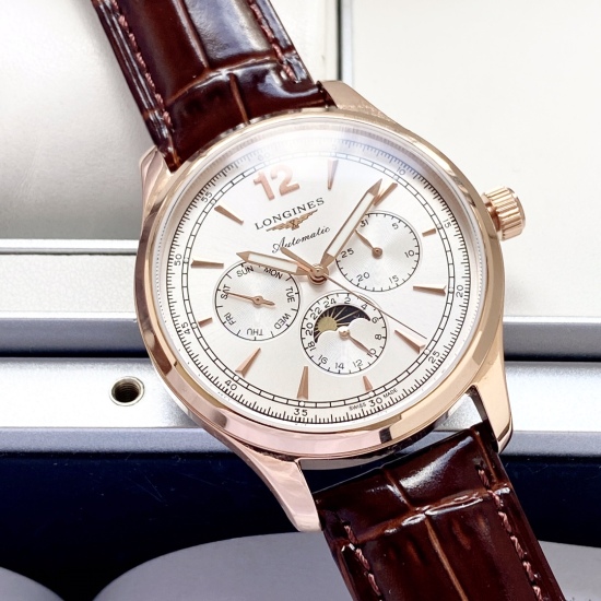 20240417 White shell 520, Rose gold 540, Steel strip+20. The new Isomia features a multifunctional lunar phase at 3 o'clock, 6 o'clock, and 9 o'clock positions, each with a Sunday and 24 hour lunar phase function. It features a 3836 movement (stable and p
