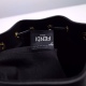 2024/03/07 p840 [FENDI Fendi] New Mon Tresor bucket bag, made of natural grass woven material with moss stitching effect, decorated with black grass woven Fendi lettering. Lined inner lining, with black leather details and gold finish, metal parts. Two de