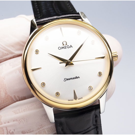 20240408 White Paper 580 gold ➕ 20. Steel strip ➕ 20. Brand: Omega Type: Men's boutique watch Material: 316 stainless steel watch case (pot cover shape) Movement: Original imported West Iron City movement (zero repair, tested upon shipment) Material: Mine