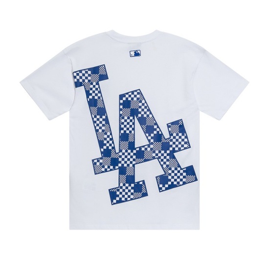 20240405 P88 Korean MLB Men's and Women's Couple T-shirt Checkerboard Printed Short Sleeve Sports Leisure Loose Spring/Summer Same Style Short Sleeve Support WeChat Scan Code Authentic Certification Model Number: K101 Fabric: 32 Combed Double Yarn 240g Pu