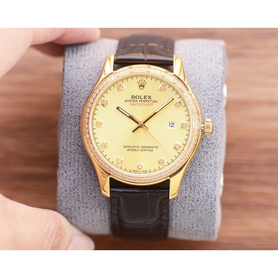 20240408 Unified 650 Gold and White Same Price Men's Favorite Three Needle Watch ⌚ [Latest]: Rolex Best Design Exclusive First Release [Type]: Boutique Men's Watch [Strap]: Real Cowhide Watch Strap [Movement]: Xitie City Mechanical Movement [Mirror]: Sapp