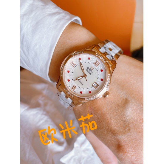 20240408 Gold and White Same Price: Belt 260 Steel Belt 280 Omega Women's Original Imported Quartz Movement Mineral Glass Mirror 316L Precision Steel Case Female 30mm Thick 8mm If Today's Sunshine ☀️ Stopped its dazzling light. So your smile will illumina