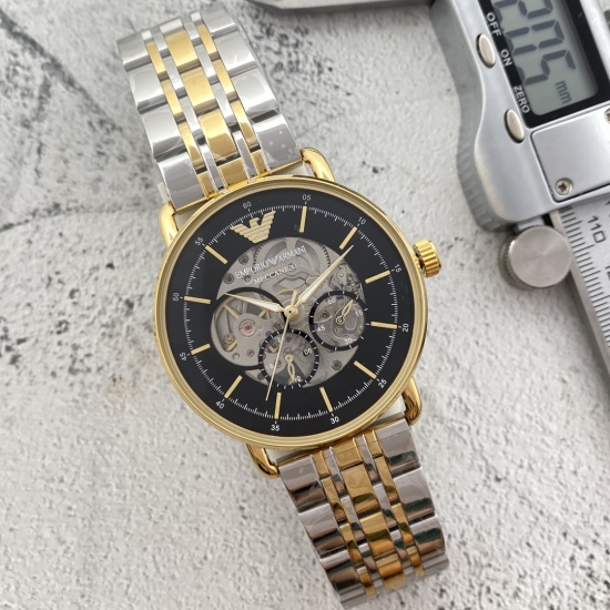 20240408 Belt 205, Steel Belt 215 Brand: Armani, Longines Boutique Men's Watch, Classic Big Three Needle Design, Noble Atmosphere, Gentleman Style, Excellent Quality, Hot Selling All Over the City. Adopting fully automatic mechanical movement, top grade 3