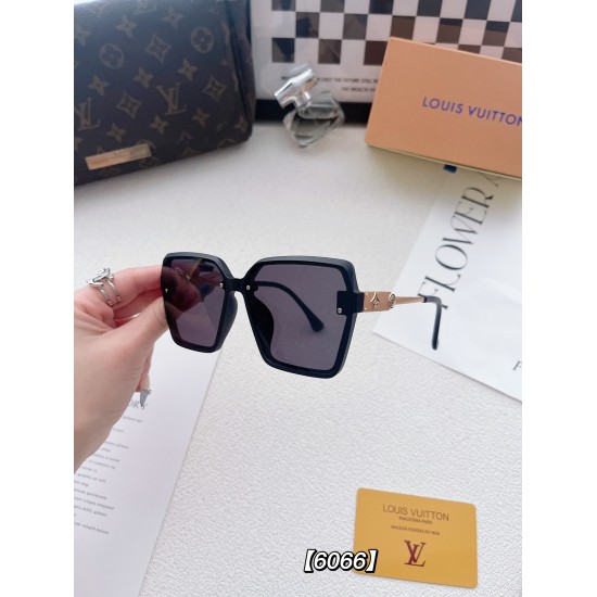 20240330 Brand: LV (with or without logo light board) Model: 6066 # Description: Women's polarized sunglasses: Classic four leaf clover element retro style live broadcast style
