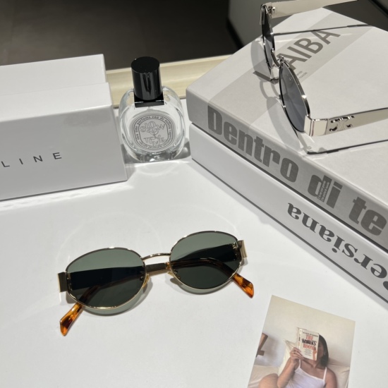 20240330 23 New brand: Celine. Model: 8343. Men's and women's sunglasses, Polaroid lenses, fashionable, casual, simple, high-end, atmospheric 4-color