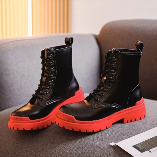 20240410 Balenciaga, 2020 Hot New Women's Martin Boots, Black Stone Pattern Cowhide+Sheepskin Padded Lace up Knight Boots, Available in Stock, 35-40, P269