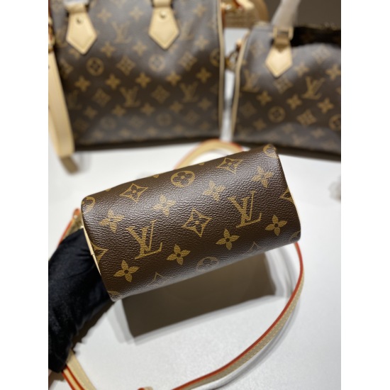 2023.10.1 P255 Latest All Steel Hardware Version Lv Old Flower New Pillow Bag ss2022 Speedy Nano Latest Shoulder Strap Can Be Removed and Adjusted Length Size: 16 * 10Cm with Picture Complete Package