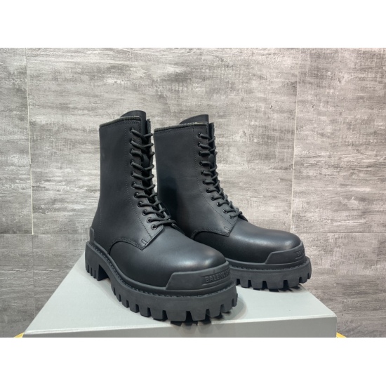 20240410 Top of the line popular version official website synchronized with Balenciaga STRIKE thick soled Derby shoes, casual big toe shoes, original one-to-one sole mold, full genuine stitching of the sole, non market women's size sole, imported original