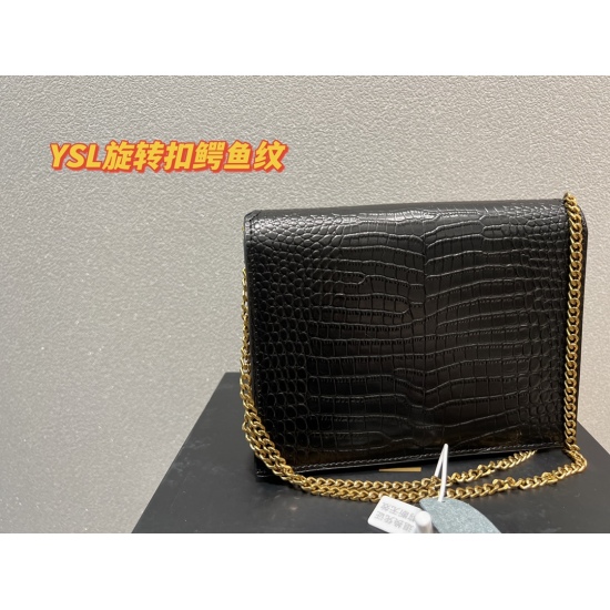 2023.10.18 Crocodile Pattern P255 Folding Box ⚠️ The size 22.16 Saint Laurent Mailman Bag is super beautiful with a rotating buckle and a stunning upper body! A super fragrant one must be included!