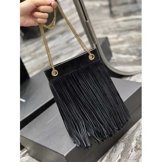 20231128 batch: 630Grace tassel HOBO package_ Exquisite and unrestrained collide in this bag - the dynamic tassel design exudes a carefree style, and the exquisite logo buckle adds elegant charm. The combination of chain shoulder straps and YSL logo is qu