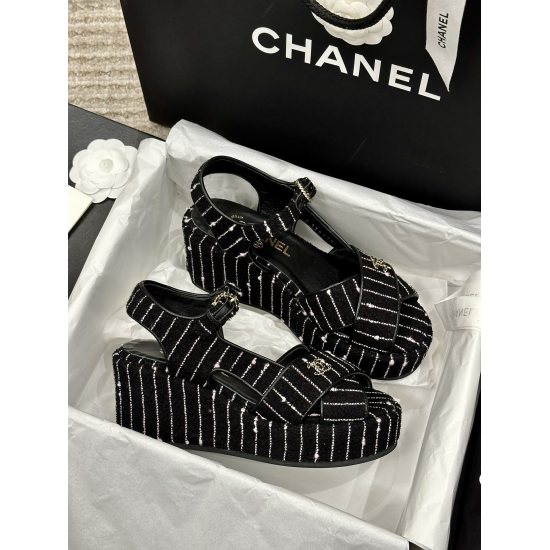 20240413 CHANEL C Home Xiaoxiang 23ss New Poe Heel Open Toe High Heel Sandals with Top Quality Shop, Don't be Super Amazing at the Moment of Wearing Your Foot. All materials are customized according to the original version! Upper: imported calf leather/im