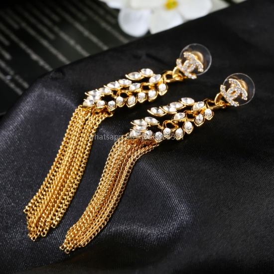 2023.07.23 Chanel's latest tassel horse eye earrings, earrings, classic durable double C unique design, original consistent brass material
