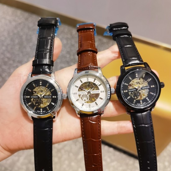 20240408 [Genuine leather strap with ten pairs of butterfly buttons] White 215, all black 225, new release [Victory] [Victory], Rolex One ROLEX [Rose] [Rose] casual business men's popular launch super strong mineral mirror, fully automatic mechanical move