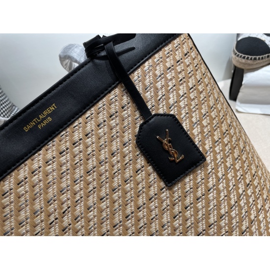 2023.10.18 p175 Size 30 30 Saint Laurent Woven Bucket Vintage Style Prevailing Fashion Versatile Capacity Large Self weight Light Inner Strap Small Bag