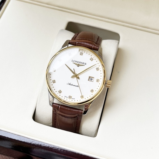 20240408 White shell 450, Gold shell 470, Steel strip+20. 【 Minimalist style, elegant and generous 】 Longines men's fully automatic mechanical movement, mineral reinforced glass 316L stainless steel case, leather strap, fashionable design, business and le