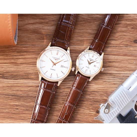 20240417 White shell 190 Gold shell 210 Steel strip ➕ 20 Longines Couple Watch Original Imported Quartz Movement Mineral Glass Mirror 316L Precision Steel Case with a Diameter of 40mm for Men and 30mm for Women, 8mm Thick. If Today's Sunshine ☀️ Stopped i