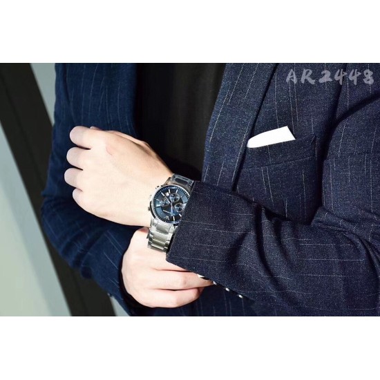 20240408 165 brand Armani Armani model: AR2458 white face AR2448 blue face AR2434 black face imported quartz movement mineral reinforced glass mirror stainless steel strap invisible double lock three eye timing date window Basel's most popular watch Arman
