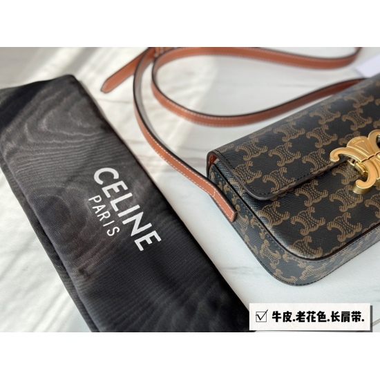 March 30, 2023 215 with box (long shoulder strap) size: 20 * 11cm Celine One Shoulder Teen Triumphal Arch ⚠️ Upgraded version re shipping retro sexy versatile bag not to be missed!! ⚠️ Cowhide leather