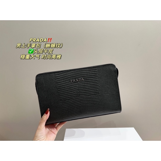 2023.11.06 P240 box matching ⚠️ Size 28.18 Prada PRADA Men's Handbag ✅ The top layer cowhide password lock version is stable and atmospheric, with a stylish and elegant black gray classic color scheme, showcasing the brand's iconic style! Classic style th