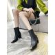 20240403 Alexander McQueen Maikun Autumn/Winter Coarse Heels New Style, Original 1:1 Development, Original Combination Bottom with Large Bottom, Fabric 1:1 Imported Calf Leather, Inner Leather, and Foot Cushion Leather, Bootleg Height 6 inches, Heel Heigh