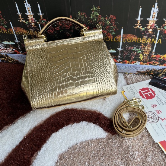 20240319 batch 530 top tier original order Dolce Gabbana 4136 crocodile patterned top tier cow goods. Exquisite workmanship. Perfect bag shaped imported top layer cowhide embossing, customized vacuum high electroplating hardware 25cm ✨ Can be crossbody. T