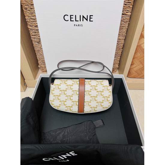 20240315 p630 CELINE | Brand new Mini Tabou Clutch on Strap lock headband handbag modern, casual, lazy, and a bit cool, suitable for all seasons to match with various outfits. TRIOMPHE Canvas logo cowhide fabric lining is accentuated with golden hardware 