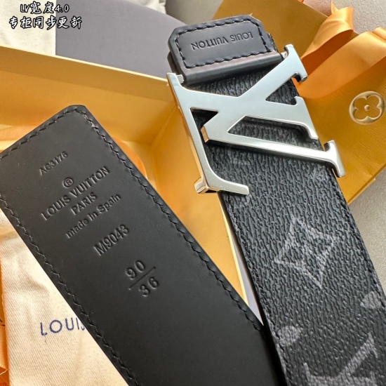 20231004 Synchronized LV Louis Men's Width 4.0 CM Simple and Generous Hardware Leather Design, Excellent Hardware Wearing Effect, Best Recommendation for Gifts and Self use
