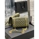 20231128 Batch: 630 # Envelope # Green Gold Button Small Grain Embossed Quilted Pattern Genuine Leather Envelope Bag Classic is Eternal, Beautifying the Sky with V-Pattern and Diamond Grid Caviar Pattern, Extremely Durable, Italian Cowhide Paired with Bol