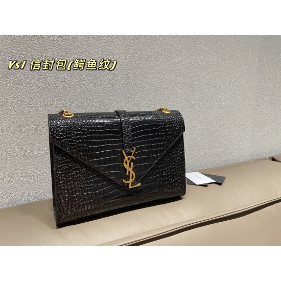 2023.10.18 Crocodile Pattern P205 Folding Box ⚠️ The size 27.20 Saint Laurent envelope bag that has been spoiled by bloggers can be formal, casual, and perfect
