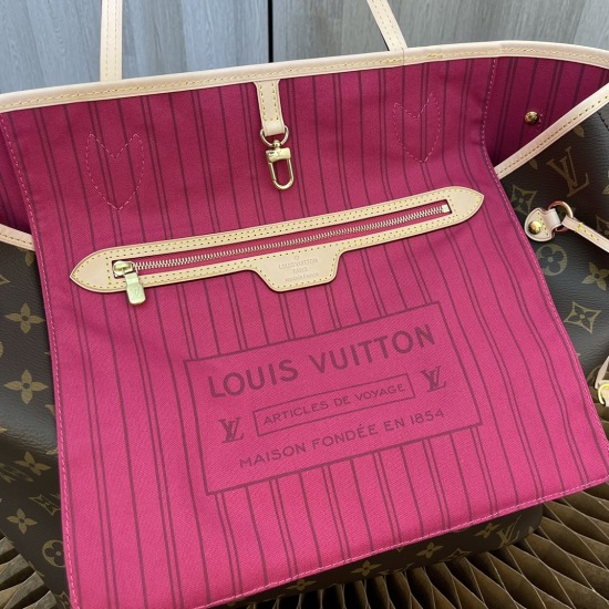 20231125 Internal Price P500 Top Original Order [Exclusive Background] M41178 Old Flower Rose Red [Taiwan Goods] All Steel Hardware ✅ Classic shopping bag 31cm LV Louis Vuitton's new Neverfull reinterprets the classic handbag and explores the exquisite de