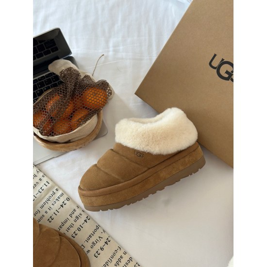 2023.09.29 300... thick soled snow boots ❤️ UGG.2023 New Tazzlita Tazzlita Casual Shoes Brick Cabinet with 1:1 Moulded Customization Inner Lining Sheepskin Fur Integrated Sole with EVA Outsole Thickened 4.45cm Lightweight and Soft with Spicy Edges Warm an