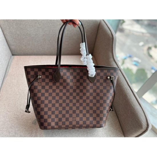 2023.10.1 205 No Box Size: 32 * 28cmL Home Neverfull Medium Shopping Bag! Bone ash grade products! Classic to no replicable! Checkerboard Classic! Has a texture! There's a smell!