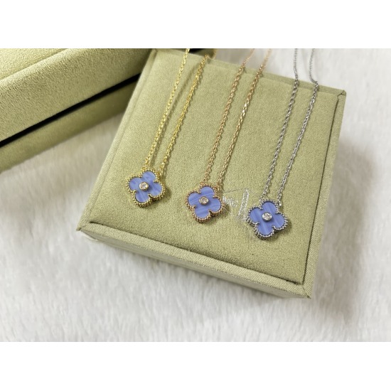 20240411 BAOPINZHIXIAO25 VCA Vanke Yabao Clover Medium Violet with Diamonds Necklace White Gold Rose Gold Gold Gold