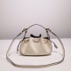 2024/03/07 p890 [FENDI Fendi] New mini handbag with drawstring opening and closing design, made of imported leather and full grain leather in the same color scheme. Equipped with internal compartments and gold metal parts. Equipped with a handle or detach