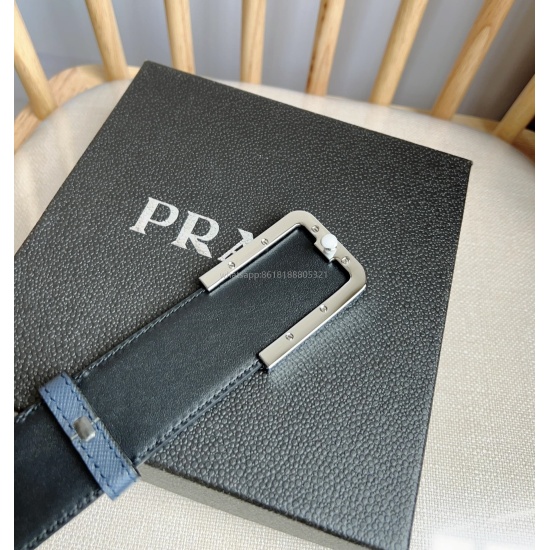 2023.08.07 PRADA (Prada) counter's latest model This belt is exquisite, low-key, elegant, modern, simple and fashionable, with metal buckles and engraved logo to outline exquisite details. It is the ideal accessory for Prada men's ready to wear series. Wi