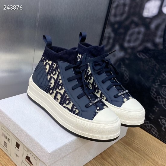 20240403 P220 yuan Dior 2023 Autumn/Winter New Walk 'n Thick Bottom Strap Casual Skateboarding Shoes CD Letter Logo Weaving Strap Dark Flower Woven Colored Canvas Busy Couple Sports Shoes Top of the Market High end Version Material: Original Imported Envi