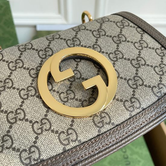 20231126 P640 Volume Price ❤ : ❤ Brand new GG Blondie series circular interlocking double G mini shoulder backpack, beige and ebony GG paired with brown leather, gold tone accessories, chain shoulder straps, model number 724645 brown, size 21.5X13.5X7~[Ro