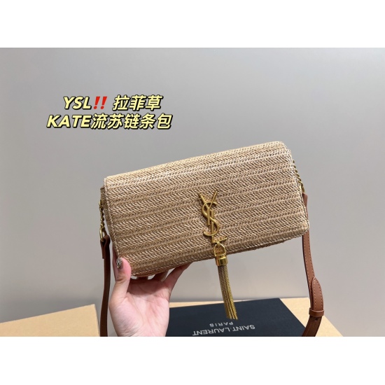 2023.10.18 P185 folding box ⚠️ Size 26.13 Saint Laurent Lafite Grass Tassel Chain Bag KATE has a perfect appearance and can be easily controlled in any style. It is a must-have for beauty collection