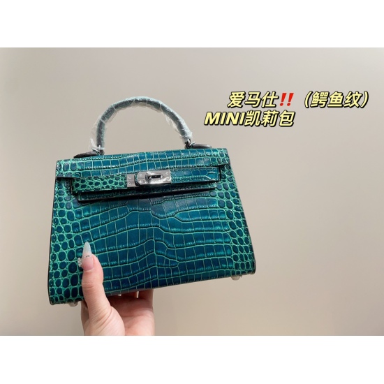 2023.10.29 Crocodile pattern P225 ⚠ Size 20.14 Hermes Kelly Bag MINI is sweet and cool, and the entire love life is a must-have for every cute girl