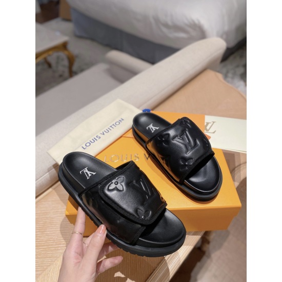 2024.01.05 ex factory price 210- Louis Vuitton LV genuine leather, the latest couple slippers for spring and summer, a must-have collection for couples! Hot release in 2022, premium lazy style, never tire of watching, full of fashion! Carefully feel the d