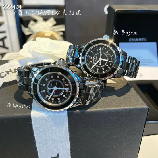 20240408 300 Chanel Classic J12 Ceramic Series, a fashion masterpiece that has long been popular in the watch industry with a gentle and feminine charm Classic J12 Size: 33/38 (with diamonds/numbers)