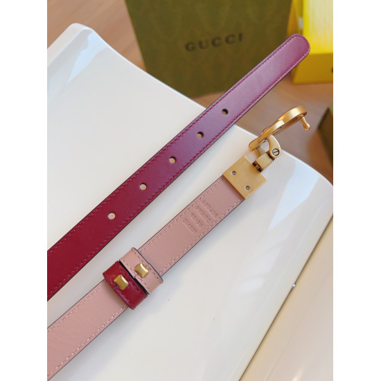 2023.12.14 Gucci 2.0cm Classic Red Powder Original Leather Development, Exquisite Everywhere, Non Market Currency