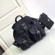 2024.03.12 P630 New Backpack 1BZ811 This nylon backpack features exquisite Saffiano leather trim, blending multiple materials, and adorned with a triangular logo, showcasing fashionable and elegant charm. Also equipped with a detachable small handbag, it 
